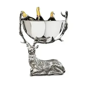Refroidisseur à vin en acier inoxydable 2026 pour la décoration de table de bar, couleur argent, grand bol, tête de renne, refroidisseur de bouteille, bol à champagne - Product Image 1