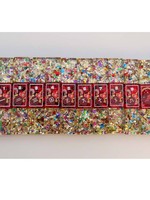 Nouvel ensemble de tuiles de mahjong florales rouges de luxe pour les soirées de jeu en famille, les rassemblements d'amis, les fêtes de fin d'année et les activités de club