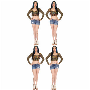 Mode femmes haut court t-shirt coton décontracté Slim Fit été à manches courtes élégant en gros - Product Image 5