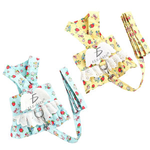 Pettorina di Lusso Piccola per Cani, Taglia Media, Traspirante, Personalizzabile, in Poliestere Cotone, Fantasia Floreale Tinta Unita, con Pizzo, per Gatti Sportivi - Product Image 2