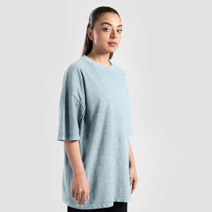 เสื้อยืดคอร์สโตนวอชสีเขียวทะเล ผลิตจากผ้าเจอร์ซีย์ที่สวมใส่สบาย - Product Image 4