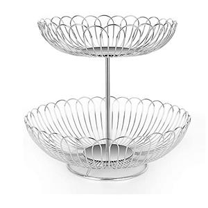 Royal Look Soporte de alambre de hierro Diseño Recubierto de polvo negro Almacenamiento de alimentos terminado Cesta de frutas Decoración de mesa Cesta Hotel Restaurante - Product Image 6