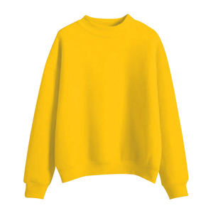 Sweat col rond pour femmes Style tunique surdimensionné haut à épaules tombantes décontracté jaune pull taille OEM sweat femme - Product Image 1