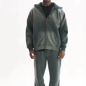 Chándal de invierno con logotipo personalizado, chándal de felpa francesa, chándal Unisex transpirable de gran tamaño de algodón y lana de peso pesado para hombres - Product Image 2