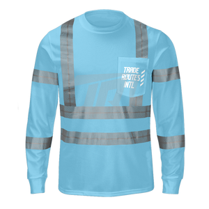 Ensemble de vêtements de travail en polyester haute performance imperméable et respirant avec chemise boutonnée de sécurité réfléchissante à col rond - Product Image 3