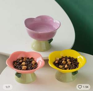 Decorative Ceramic Pet <b>Bowl</b> For Indoor Cats With Unique Design To Match Modern Home Decor And Furniture - Product Image 4