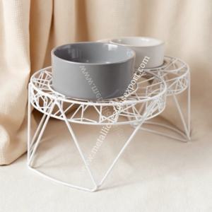 Elegant Two-Tier Vintage Modern Decorative Iron Bowls Cute Design Cat Dog Pet Feeder <b>Food</b> Safe Elevated Feeding Station 100pcs - Product Image 4