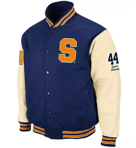 <span class=keywords><strong>Syracuse</strong></span> Varsity Áo Khoác Người Đàn Ông Letterman Áo Khoác Với Vàng Da Tay Áo Letterman Tùy Chỉnh Da Varsity Áo Khoác Cho Nam Giới - Product Image 1