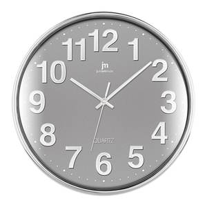 JUSTAMINUTE 35.5cm <b>Wall</b> <b>Clock</b> Grey and <b>Chrome</b> 00816G - Product Image 1