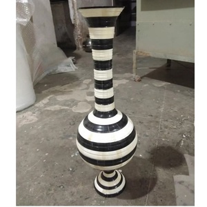 Juego de 3 floreros decorativos con incrustaciones de madera y hueso para eventos de boda y Decoración elegante para el hogar - Product Image 3