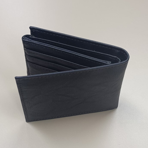 <b>Men's</b> Genuine Leather Slim <b>Wallet</b> With Striped Lining Fold Closure Card Holder Short Length Minimalist Design - Product Image 5
