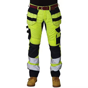 Pantalones de Trabajo de Seguridad Reflectantes Transpirables de Poliéster de Alta Visibilidad y Alta Calidad, Ropa Impermeable para Correr - Product Image 1