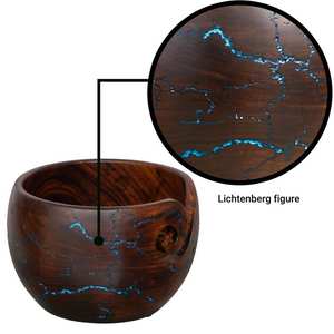 Bol à laine en bois de palissandre indien sculpté à la main, 6 x 4, motif Lichtenberg, magnifique bol à laine antique fait main en bois de hêtre de qualité supérieure - Product Image 3