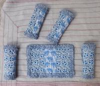 Ensemble de dessous-de-verre matelassés en coton 100% biologique, faits main, de haute qualité, avec bordure passepoilée, pour la maison et la restauration