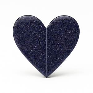 หินโกลด์สโตนสีฟ้ารูปหัวใจ3D หินคริสตัลทำมือสำหรับการรักษาของขวัญเรกิและของตกแต่งบ้าน - Product Image 1
