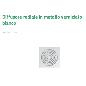 Diffuseurs et grilles radiaux en métal peint blanc pour climatiseur Tecnosystemi - Product Image 2