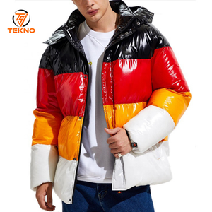 Chaqueta acolchada brillante cálida con capucha impermeable a prueba de viento de invierno nueva llegada de algodón orgánico chaquetas acolchadas de Color para hombres servicio OEM - Product Image 1