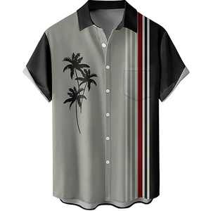 Camisa de Bolos Hawaiana de Media Manga para Hombre, Camisa de Punto Transpirable con Estampado, Ropa de Playa Hawaiana, Camisas Informales, Diseño Personalizado - Product Image 1