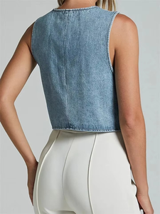 Chaleco Vaquero Sin Mangas de Diseño Moderno Ryan Pro Gear, Unisex, para Hombre y Mujer, Chaleco Vaquero con Capucha para Mujer - Product Image 2