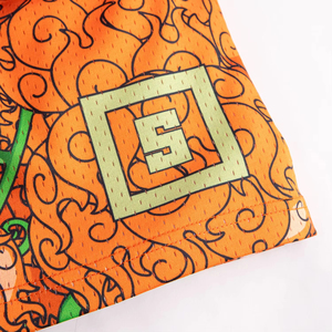 Shorts de basket-ball personnalisés pour hommes en polyester OEM, broderie, design personnalisé, double maille, sublimation, vintage, pour l'été - Product Image 5