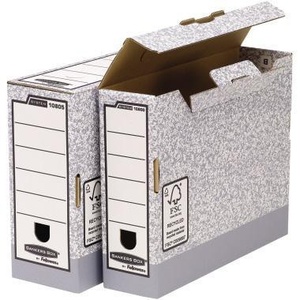 Bankers <b>Box</b> System DIN A4 Archival Print Archive <b>Box</b> 100% Recycled <b>Cardboard</b> 11.1 X 26.5 X 32.7 cm (W X H X D) Grey/White - Product Image 3