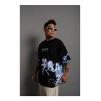 Camisetas de Punto Extra Grandes para Hombre, Estilo Urbano, 100% Algodón Ecológico, 260g, Logotipo Personalizado, Manga Corta Digital, Transpirable