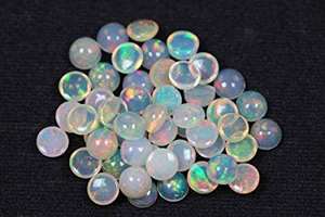 100% naturel éthiopien opale Cabochon Multi Flashy couleur jouer forme ronde taille libre précieux éthiopien opale Cabochons pour bijoux - Product Image 3