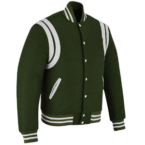 Personalizado en blanco a granel hombres carta bordada Logo béisbol bombardero Letterman chaquetas de cuero personalizado Varsity chaquetas - Product Image 1