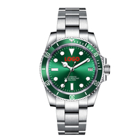 2022 montre mécanique de luxe pour hommes saphir cristal 100m étanche plongée usine personnalisée acier inoxydable NH35 résistant à l'eau