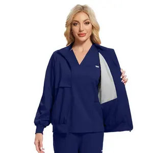Conjunto de Uniforme Médico Elástico de Alta Calidad para Enfermería, Talla Grande, Unisex, con Detección de Agujas, para Uso Hospitalario - Product Image 1