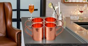 Juego de 4 Tazas Moscow Mule Clásicas Martilladas, Hechas a Mano, de 16 Onzas, Cobre Puro Sólido Sin Recubrimiento, Ecológicas y Modernas - Product Image 2