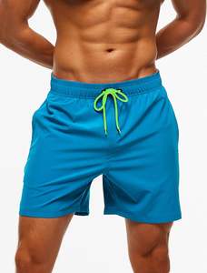 Traje de baño de color sólido de buena calidad Bolsillo con cremallera Tres pantalones Pantalones cortos de playa europeos y americanos con forro de malla Envío DDP - Product Image 3