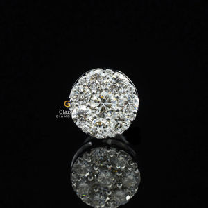 Pendientes de Plata de Ley 925 personalizados con diamantes de moissanita de corte brillante redondo, joyería de boda de moda - Product Image 3