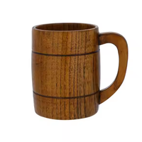 Tasse en bois couvercle étanche isolation sous vide Tasse en bois classique faite à la main pour bureau à domicile Hôtel Bière en bois par artisanat croissant