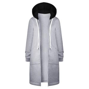 Solid Color Straight <b>Zipper</b> <b>Cardigan</b> Hooded Sweatshirt <b>Men</b> Double Pockets Hoodie Autumn Winter Commuter Thickened Outerwear - Product Image 4