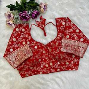 Exclusivo Listo para usar Moda de seda Nupcial Elegante y cómodo Hermosa fiesta Desgaste Diseñador Premium Blusa lista para usar - Product Image 1