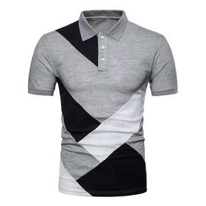 T-shirts pour hommes à manches courtes imprimés de logo personnalisé 100% pur coton vêtements de sport pour hommes polos avec col style T-shirts de golf - Product Image 3