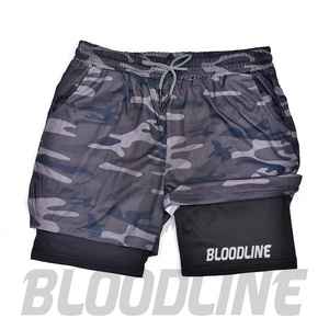 BLOODLINE Men's Red Casual Shorts with Black Inner <b>Layer</b> Quick Dry Elastic Waist <b>Mid</b> Length PU Coated Pockets Sublimation Print - Product Image 6