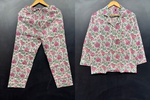 Conjuntos de Pijamas de Algodón de Lujo |   Conjunto de Pijama de Verano con Cintura Elástica para Uso en el Hogar y Hoteles, Hecho a Mano en India - Product Image 4