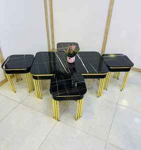 Table basse en métal convertible de style simple et moderne pour l'atelier de bureau à domicile ou les meubles de salon à usage de bar à domicile - Product Image 1