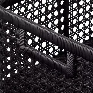 High Quality Eco-Friendly Rattan <b>Woven</b> Rectangle Storage <b>Basket</b> with Handles Classic Design for Clothes or Bathroom Storage - Product Image 5