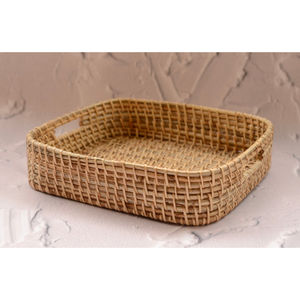 Fantastique plateau de service en rotin naturel élégant plateau tissé décoratif rectangulaire floral pour la décoration intérieure salon restauration - Product Image 3