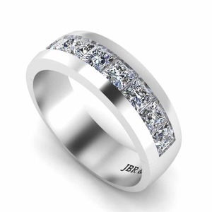 Popular Princess Cut Diamond 925 Sterling Silver Channel Set Wedding Band Ring para hombres Moda de lujo al mejor precio - Product Image 5