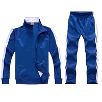 Ensemble de survêtement de football pour homme, automne, personnalisé, 100 % polyester, respirant, léger, taille élastique, avec fermeture éclair