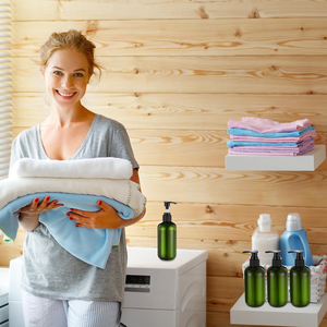 Botella Redonda al por mayor, botella verde ámbar para mascotas, botella con bomba de 250ml para champú, lavado corporal, cosmético, Color personalizado, fábrica de Vietnam - Product Image 4