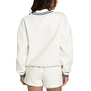 Pull-over de luxe sur mesure, col rond, en jersey 100% coton, coupe classique pour homme, molleton uni, teinture unie, printemps - Product Image 3