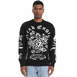 Custom LOGO OEM & ODM <b>Men</b> Jacquard Sweater Long Sleeve Pattern Knitwear Winter Crew Neck <b>Knit</b> Top Cotton Knitted <b>Men</b> Sweater - Product Image 3