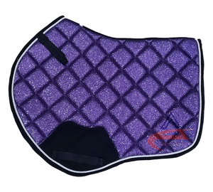 แผ่นรองอานม้าสำหรับขี่ม้าแผ่นสำหรับกระโดดลายกากเพชรสีม่วงโลโก้ตามสั่ง - Product Image 1