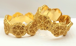 Venta al por mayor 24K chapado en oro de latón inoxidable brazaletes de alta calidad elegante joyería de moda pulseras - Product Image 3