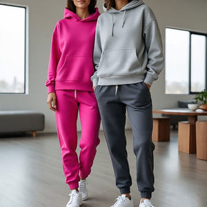Chándal de gran tamaño para mujer, chándal con hombros caídos, sudaderas y pantalones de chándal, chándal deportivo holgado para mujer - Product Image 6